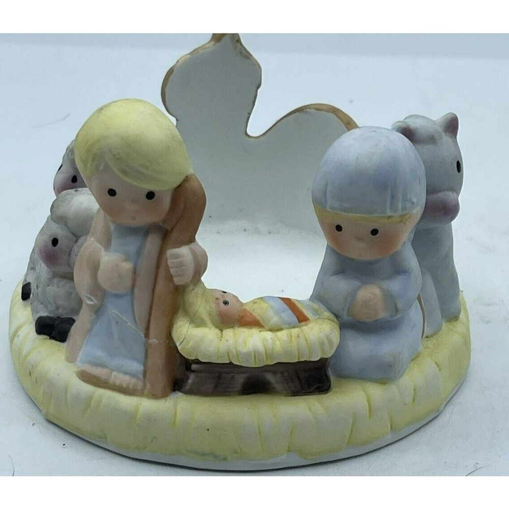 Vintage WNS 1985 Holy Family Nativity Candle Holder Christmas